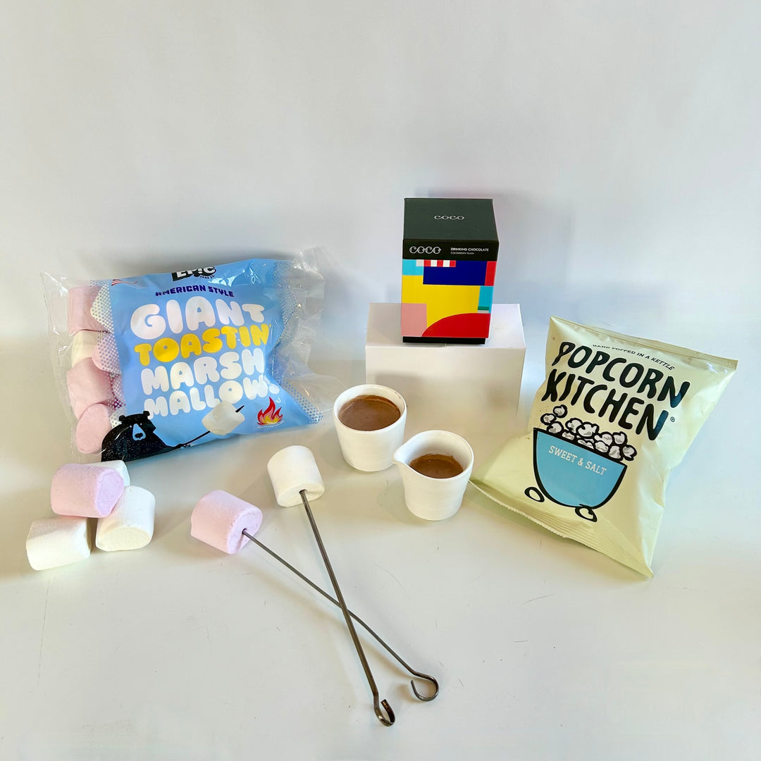 A trio of tasty delights including luxury drinking chocolate, mega marshmallows and hand-popped gourmet popcorn from The St Andrews Hamper Company.