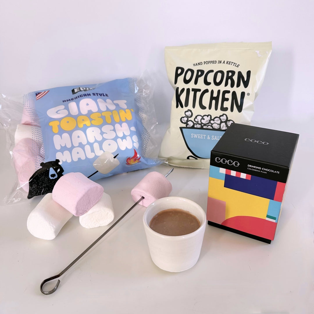 A trio of tasty delights including luxury drinking chocolate, mega marshmallows and hand-popped gourmet popcorn from The St Andrews Hamper Company.